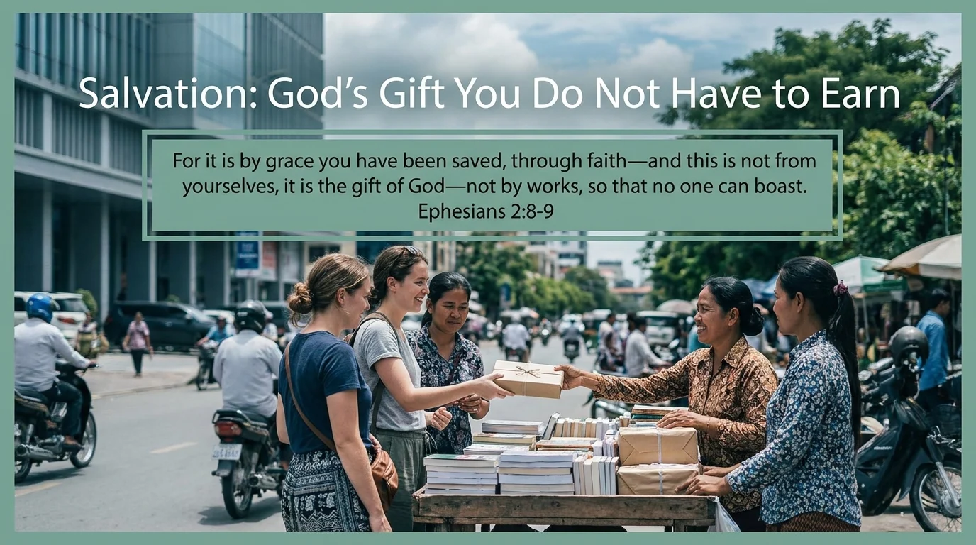 Salvation: God’s Gift You Do Not Have to Earn, Ephesians 2:8-9: For it is by grace you have been saved, through faith, and this is not from yourselves, it is the gift of God, not by works, so that no one can boast