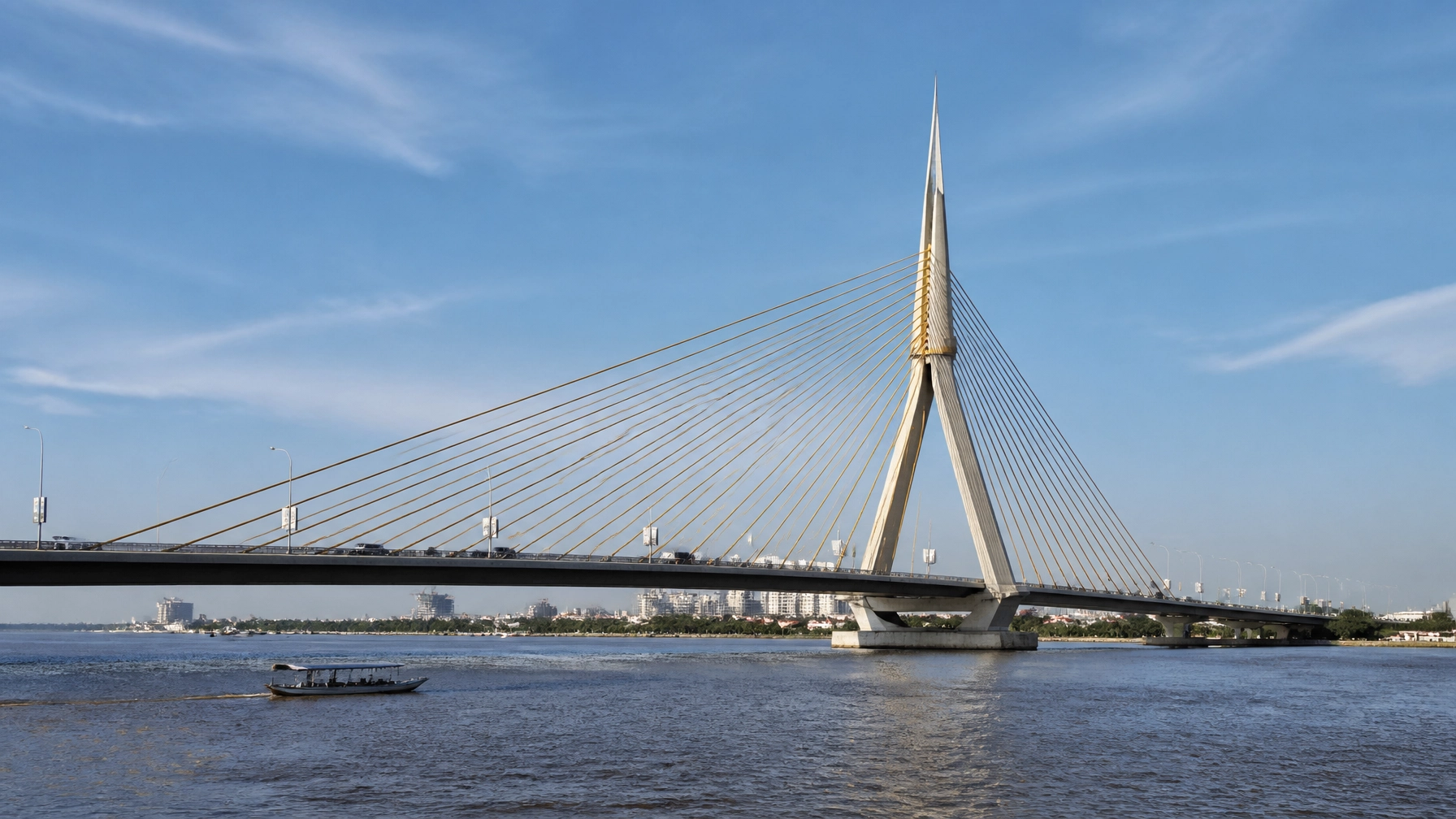 A view of the Tsubasa Bridge in Cambodia, a grounded image representing the bridge of atonement in Christian spiritual growth.