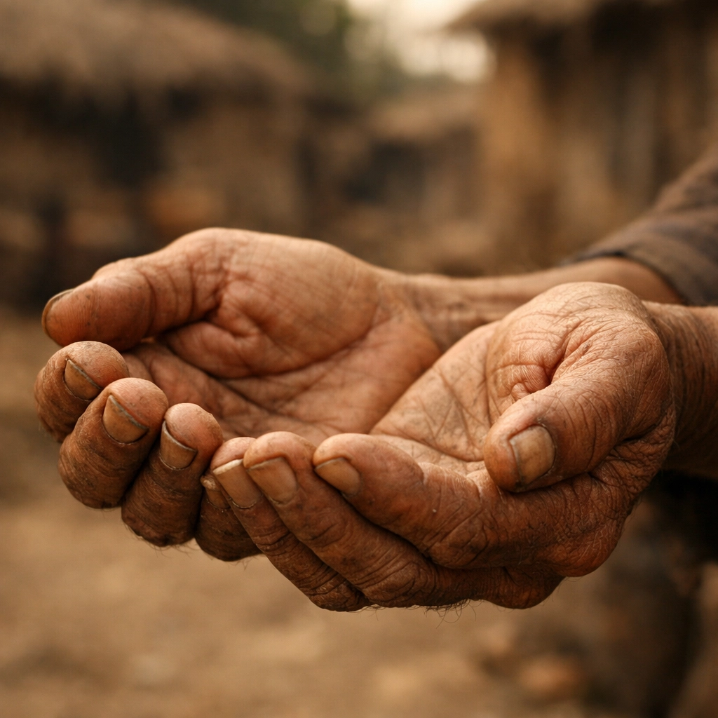 Christian faith and salvation: Open hands representing the gift of God's love and eternal life.